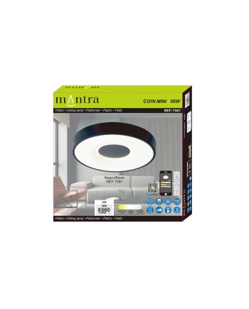 COIN * PLAFÓN REDONDO LED 56W - 2700-5000K - CON MANDO - NEGRO